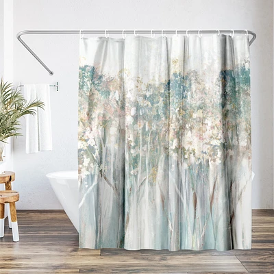 71x74 Botanical Shower Curtain - Dewy by Pi Creative Art