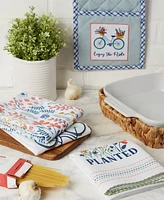 Design Imports Kitchen Gift Set Collection, Pot Holder 3 Dish Towels, Enjoy the Ride, 4 Piece