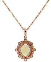 Effy Collection Diamond (1/6 c.t. t.w.) and Opal (5/8 c.t. t.w.) Pendant in 14K Rose Gold