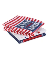 Design Imports Patriotic Dish Towel Set 18x28", Decorative Kitchen Towels, Red White Boom, 3 Count