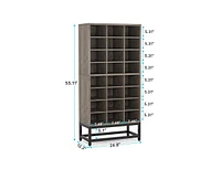 Tribesigns 8-Tier Shoe Storage Cabinet, Freestanding Wooden Shoe Closet Rack with 24 Cubbies, Tall Entryway Shoe Organizer with Adjustable Partition f