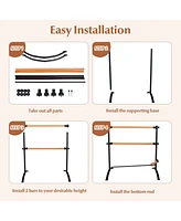 Sugift 4 Foot Portable Freestanding Double Ballet Barre