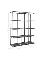 Slickblue Portable Wardrobe Storage Organizer With 10 Shelves, Quick And Easy To Assemble, Extra Space