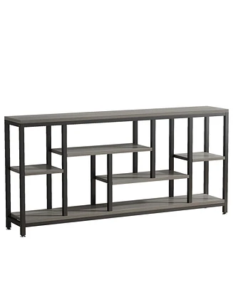 Tribesigns Console Sofa Table, 70.9 inch Extra Long Table Behind Couch with Storage Shelves, 3