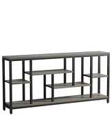 Tribesigns Console Sofa Table, 70.9 inch Extra Long Table Behind Couch with Storage Shelves, 3-Tier Industrial Narrow Entryway Hallway Accent Table fo