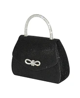 Club Rochelier Ladies' Evening Bag with Glitter Handle and Bow