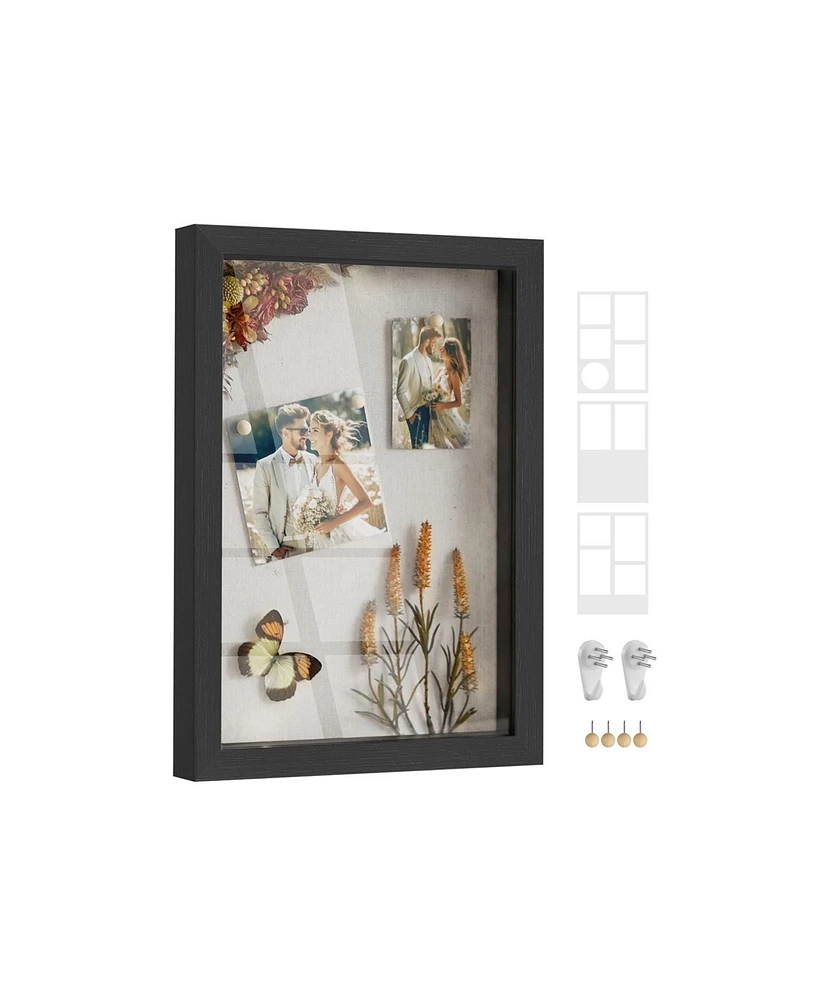 Slickblue Deep Memory Display Case For Desk Wall Decor With Wood Push Pins