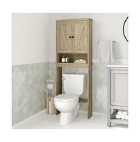 Merrick Lane Delilah Over The Toilet Bathroom Organizer With Shelves And Magnetic Closure Doors