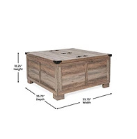 Merrick Lane Green River Farmhouse Storage Coffee Table