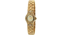 Swiss Edition Women's Luxury 23K Gold Plated Crystal Bezel and Bracelet Dress Watch