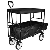 Streamdale Furniture Folding Hand Cart with Canopy, 8" Wheels & Adjustable Handles