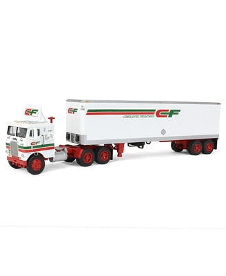 First Gear 1/64 Dcp Freightliner Coe w Trailer Fallen Flag Consolidated Freightways