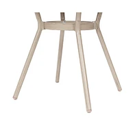 Merrick Lane Mael Bistro Style Table With Tempered Glass Top, Textilene, And Bamboo Finished Metal Frame For Indoor/Outdoor Use