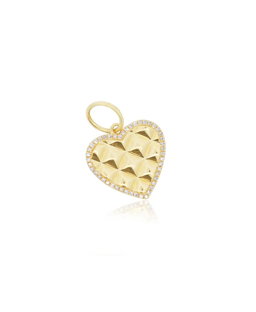 The Lovery Studded Gold Heart Halo Charm