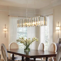 Streamdale Furniture Modern Oval Crystal Ceiling Chandelier Luxury Home Decor Light Fixture