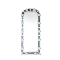 Streamdale Furniture Noralie Accent Floor Mirror In Mirrored & Faux Diamonds