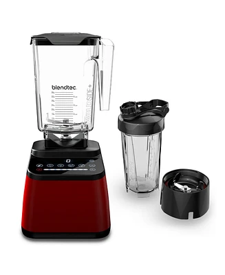 Blendtec Designer Series Blender with 90 oz WildSide+ Jar and 34 oz Go Travel Bottle - Kitchen Blender Bundle - Red