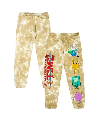 Dumbgood Men's Tan Adventure Time Tie-Dye Characters Sweatpants