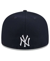 New Era Men's Navy York Yankees Game Day Overlap 59FIFTY Fitted Hat