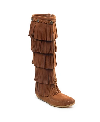 Minnetonka Women's Suede 5-Layer Fringe Boots