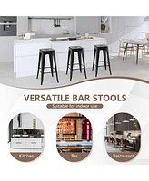 Sugift 30 Inch Bar Stools Set of 4 with Square Seat and Handling Hole