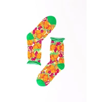 Sock Candy Women's Orange Floral Sheer Sock