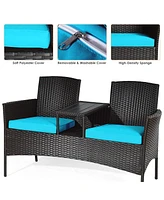 Sugift Patented Modern Patio Set with Built-in Coffee Table and Cushions