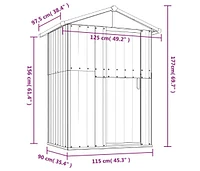 vidaXL Garden Shed Anthracite 49.6"x38.4"x69.7" Galvanized Steel