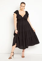 Eloquii Plus Ruffled Tiered Maxi Dress