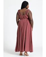 Eloquii Plus Ruffle Strap Maxi Dress