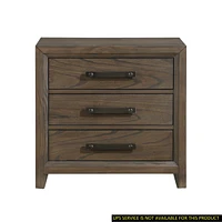 Simplie Fun Dark Walnut Finish Nightstand Of 3 Drawers Classic Design Bedroom Furniture 1 Piece