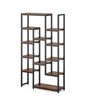 Tribesigns 6-Tier Bookshelf 70.86 inch Tall Bookcase, Vintage Industrial 12