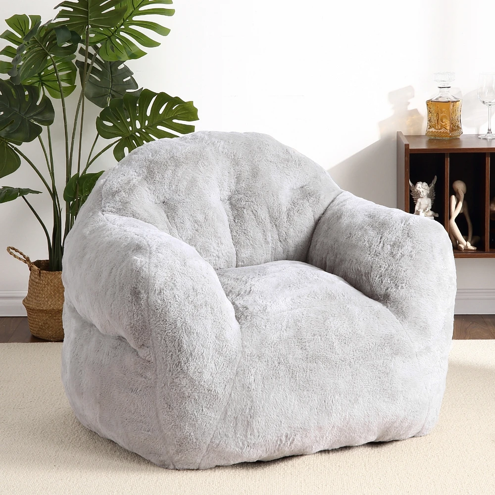 Caromio Giant Bean Bag Sofa Chair with Armrests High-Density Foam Stuffed