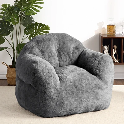 Caromio Giant Bean Bag Sofa Chair with Armrests High-Density Foam Stuffed