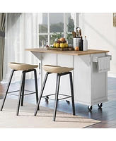 Multifunctional Kitchen Cart with Storage and Wheels