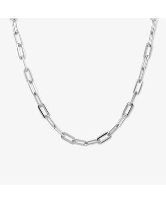 sanctuaire Flat Chain Link Necklace Silver