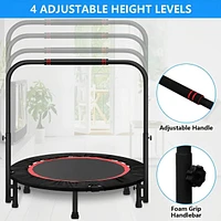 Sugift 40 Inch Mini Exercise Trampoline Foldable with Adjustable Handle Max Load 440lbs for Adults or Kids