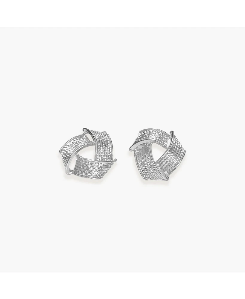 sanctuaire Sanctuary Project by Geo Textured Knot Stud Earring Silver