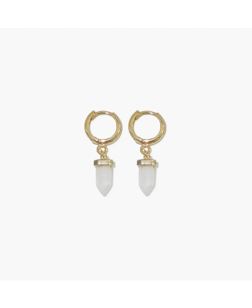 sanctuaire Sanctuary Project by Dainty Crystal Huggie Earrings Gold