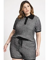 Eloquii Plus Knitted Easy Polo