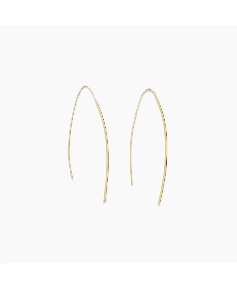 sanctuaire Thin Threaded Bar Earrings Gold