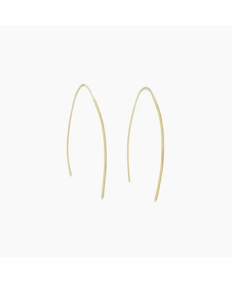 sanctuaire Thin Threaded Bar Earrings Gold