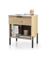 Sugift Modern Nightstand with Charging Station