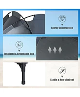Sugift Portable Elevated Outdoor Pet Bed with Removable Canopy Shade