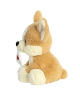 Aurora Medium Val Pets Sealed With A Kiss Corgi Valentine Heartwarming Plush Toy Brown