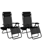 Inolait Sugift 2 Pieces Folding Lounge Chair with Zero Gravity