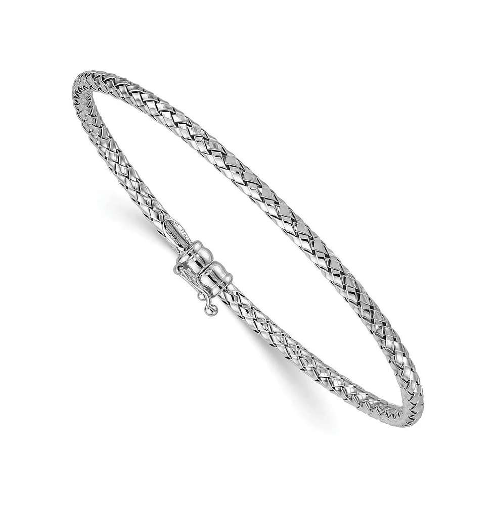 Diamond2Deal 18K White Gold Braided 2.8mm Bangle Bracelet