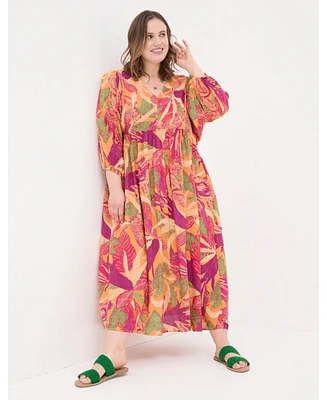 FatFace Plus Jocelyn Tropical Floral Midi Dress