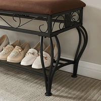 Industrial Shoe Rack Bench for Small Spaces