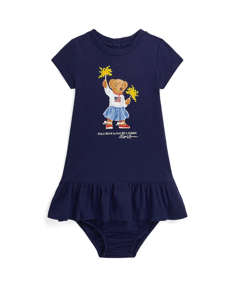 Polo Ralph Lauren Baby Bear Cotton Tee Dress Bloomer